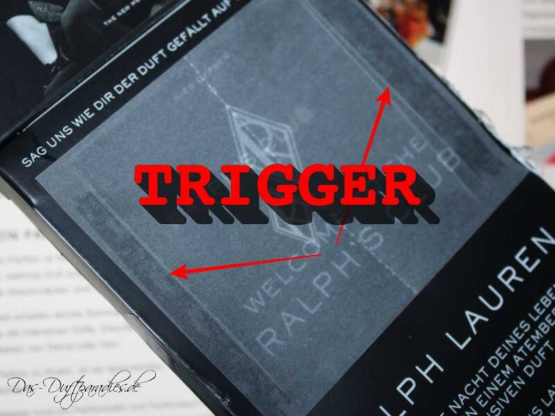 Ralph Lauren Herrenduft Ralphs Club Parfümprobe beim Öffnen